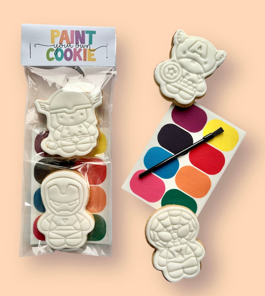 Superhero themed mini cookie kit