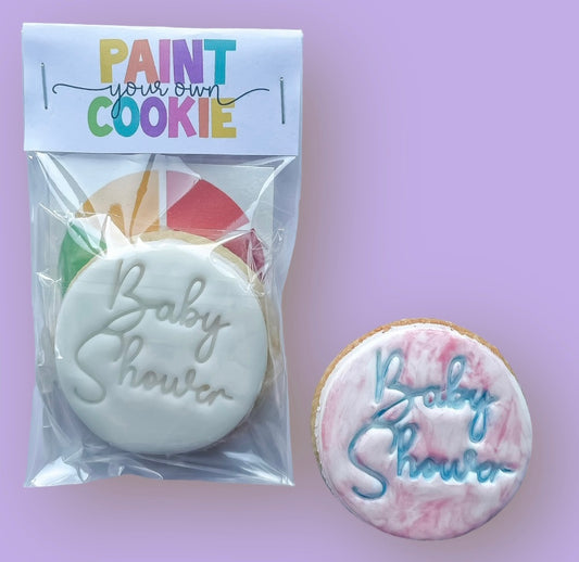 ‘Baby Shower’ paint your own cookie